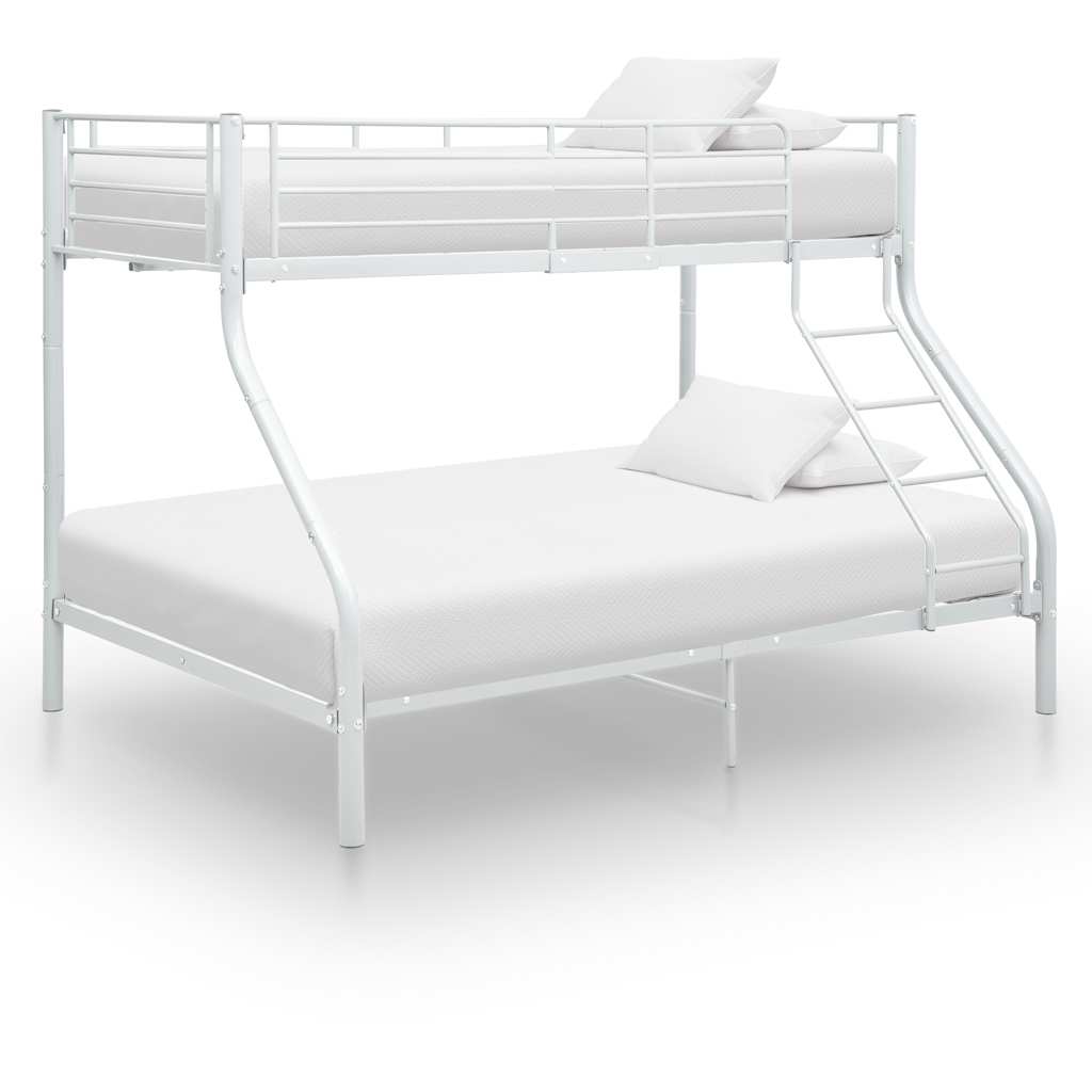 Stapelbedframe metaal wit 140x200 cm/90x200 cm is nu te koop bij PeponiXL, paradijselijk wonen!