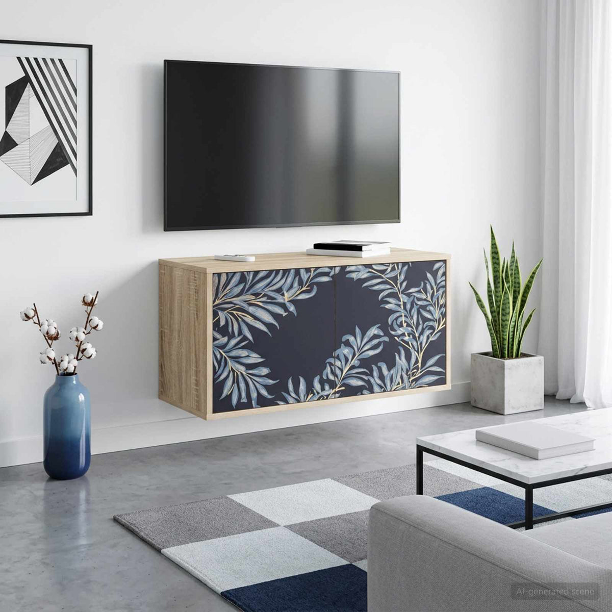 Wandgemonteerd tv-meubel DOKKUM 69 x 33 x 40 cm Sonoma Eiken is nu te koop bij PeponiXL, paradijselijk wonen!