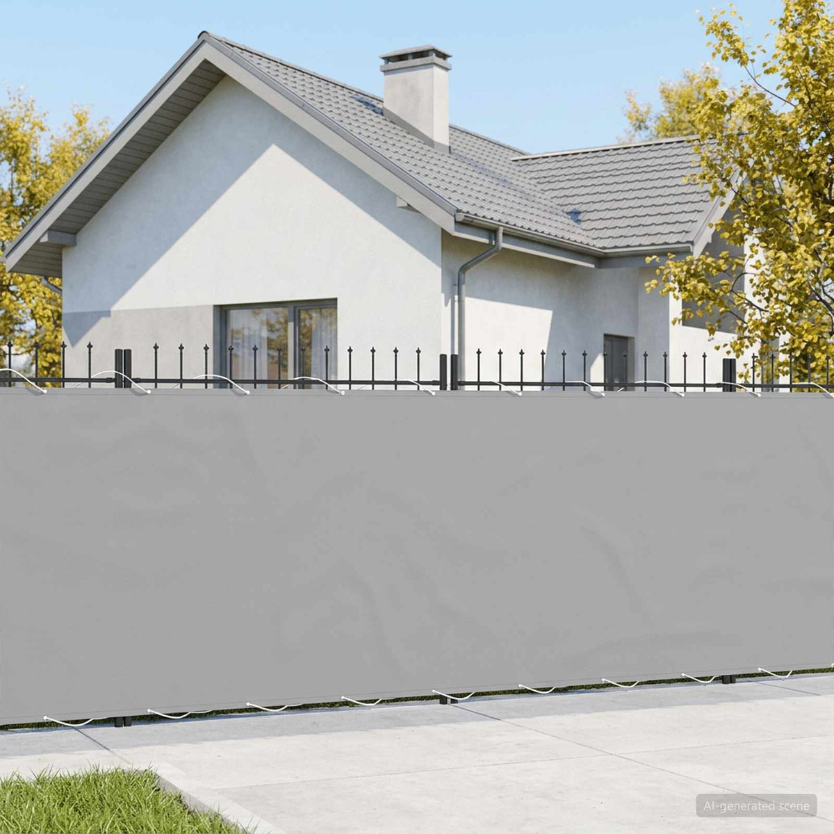 Balkon Privacy Scherm 1,8 x 15 m Stof met PU-coating Lichtgrijs is nu te koop bij PeponiXL, paradijselijk wonen!