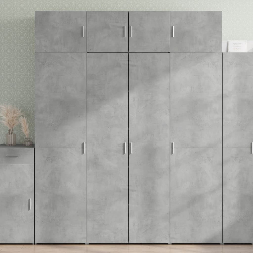 Hoge kast 80x42,5x185 cm bewerkt hout betongrijs is nu te koop bij PeponiXL, paradijselijk wonen!