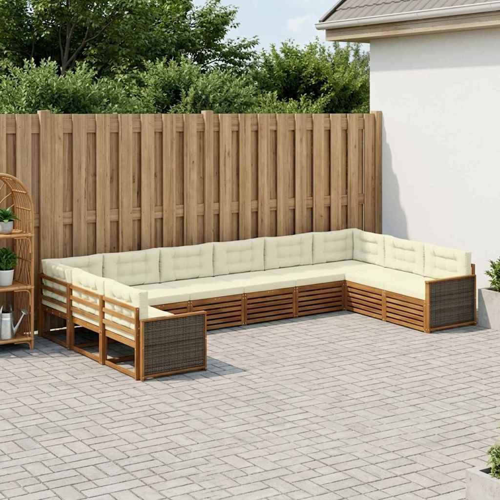 Sofa-Sets met kussen 10 pcs Massief Acaciahout is nu te koop bij PeponiXL, paradijselijk wonen!