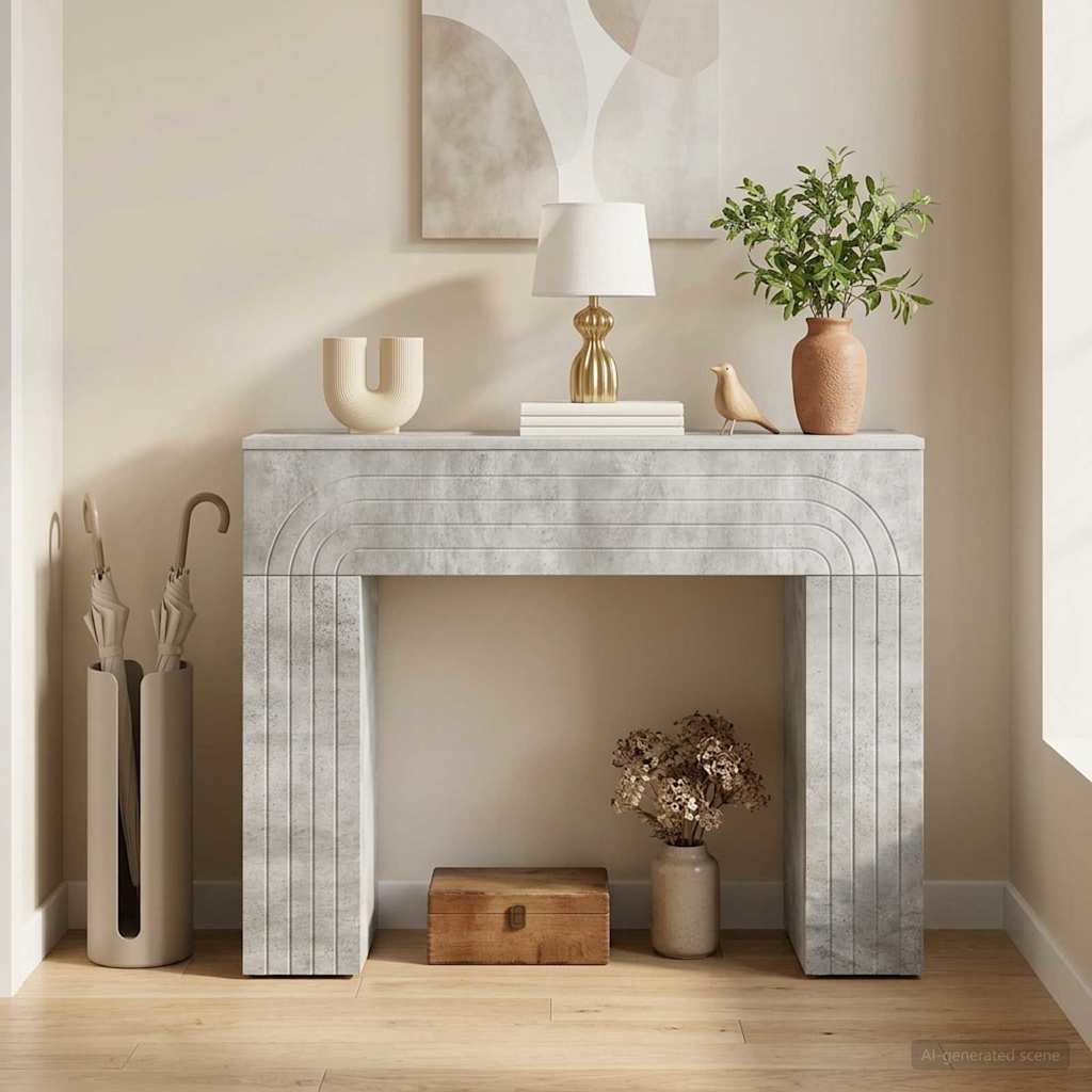 Salontafel Betongrijs 102 x 35 x 75 cm Bewerkt hout is nu te koop bij PeponiXL, paradijselijk wonen!