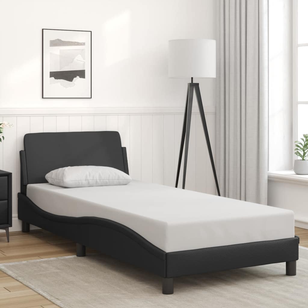 Bedframe Dover zwart 90x190 cm kunstleer is nu te koop bij PeponiXL, paradijselijk wonen!