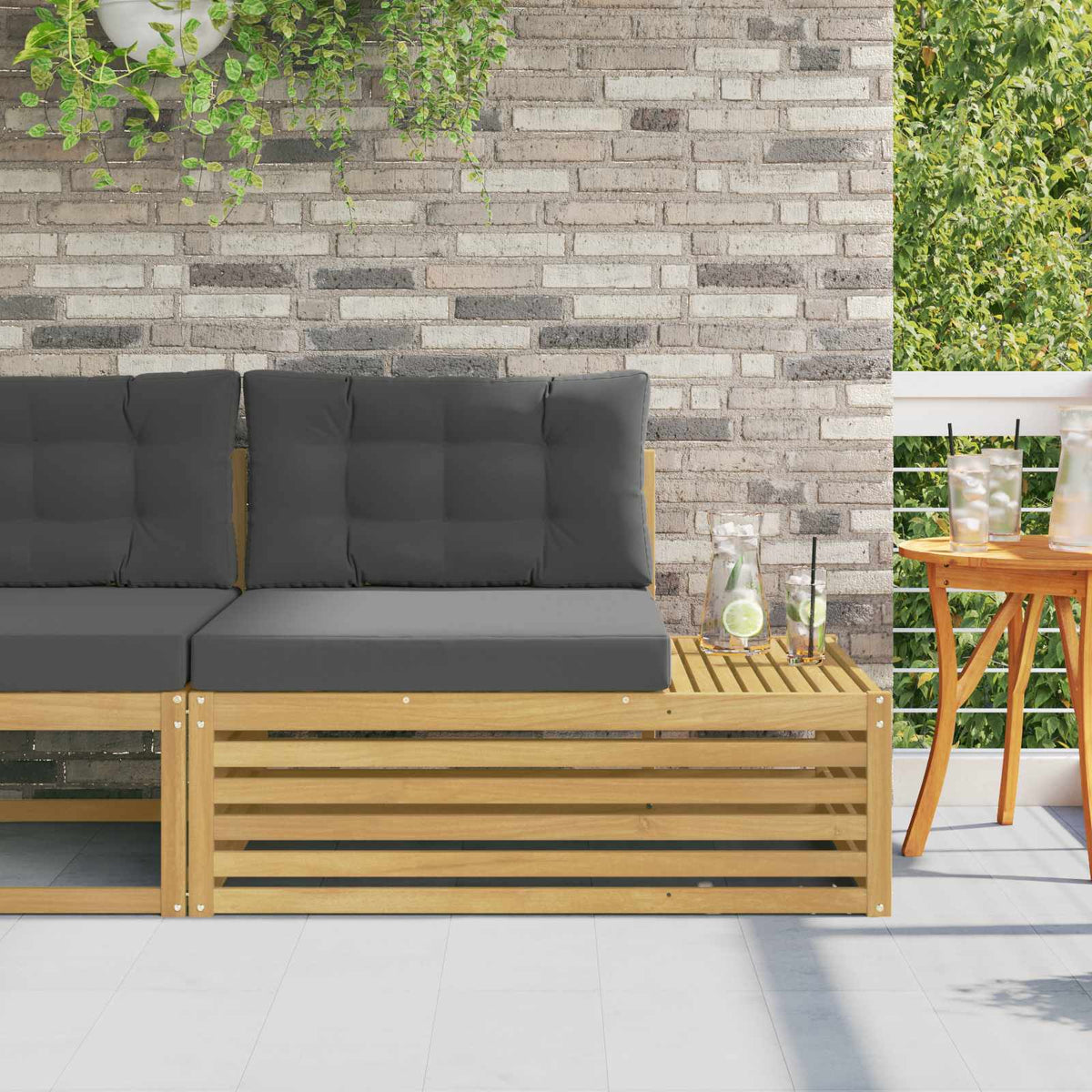 Buiten Eind Sofa Wit 115 x 83 x 73 cm Massief Acaciahout is nu te koop bij PeponiXL, paradijselijk wonen!
