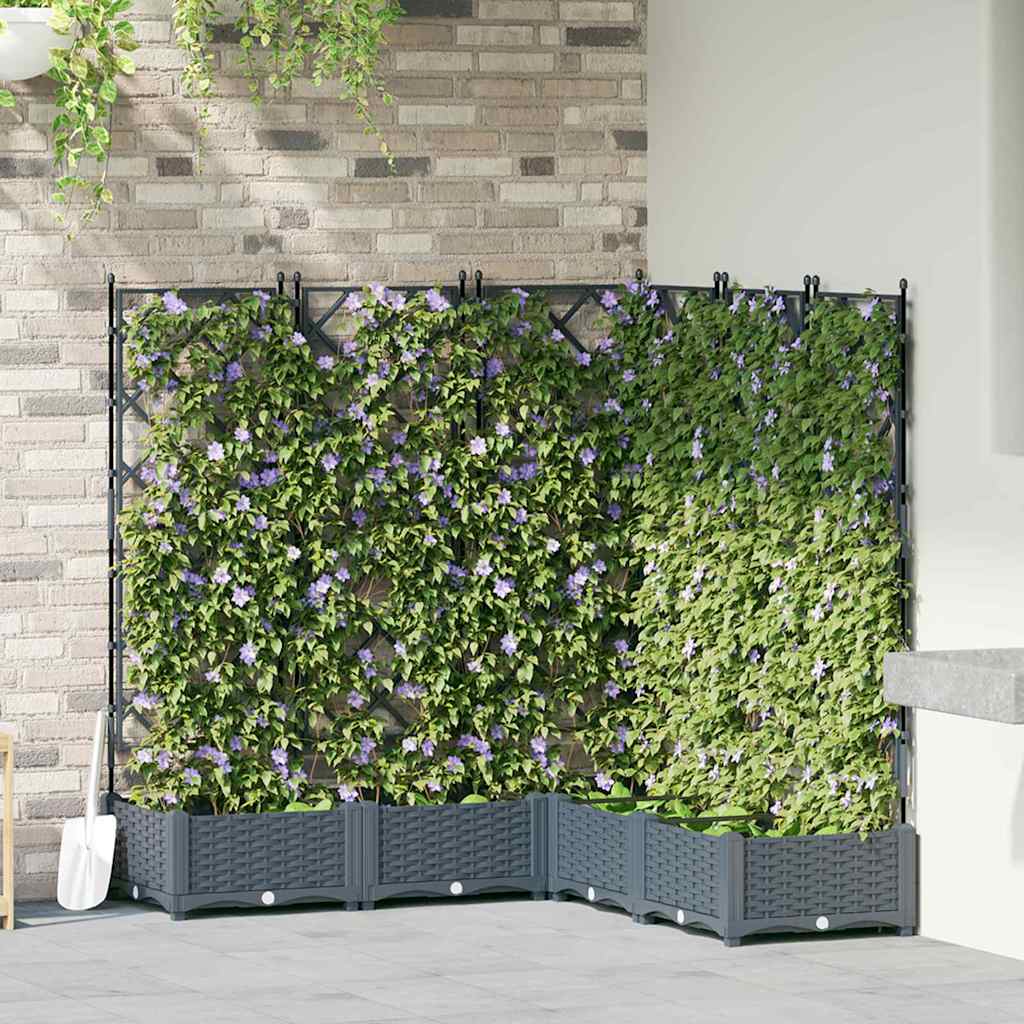 Tuin Bloempot 5 pcs Licht Grijs 120 x 120 x 125,5 cm Kunststof is nu te koop bij PeponiXL, paradijselijk wonen!