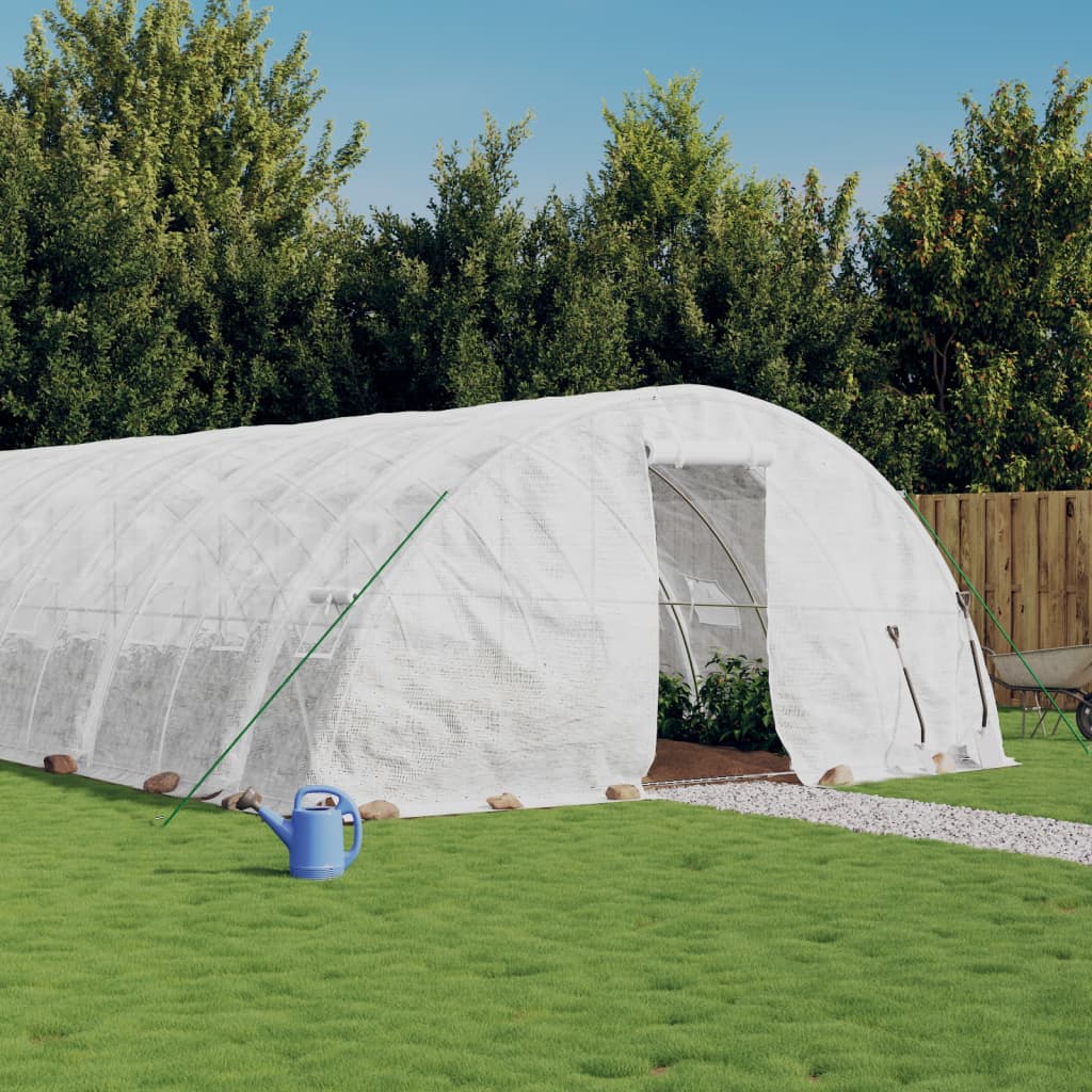Tuinkas met stalen frame 110 m² 22x5x2,3 m wit is nu te koop bij PeponiXL, paradijselijk wonen!
