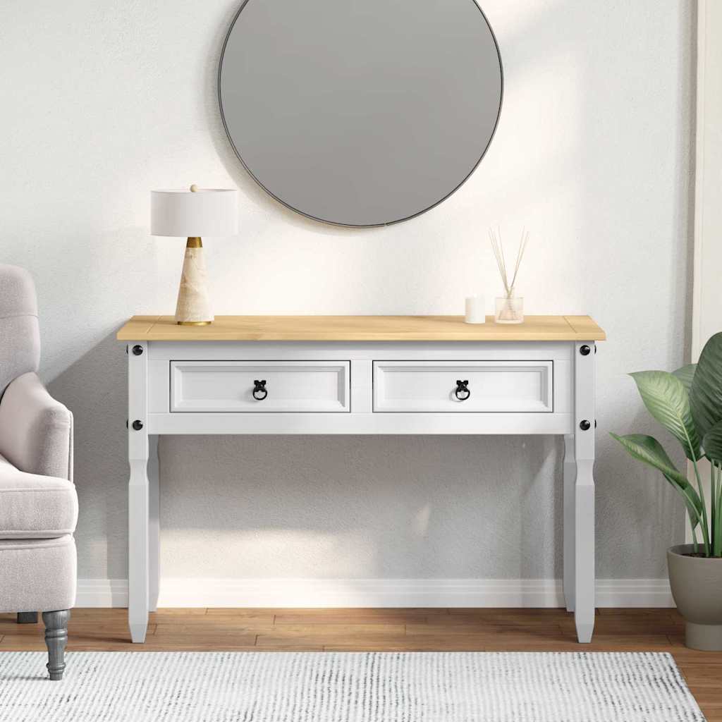 Bijzettafel Corona Wit 115 x 46 x 73 cm Massief grenenhout is nu te koop bij PeponiXL, paradijselijk wonen!