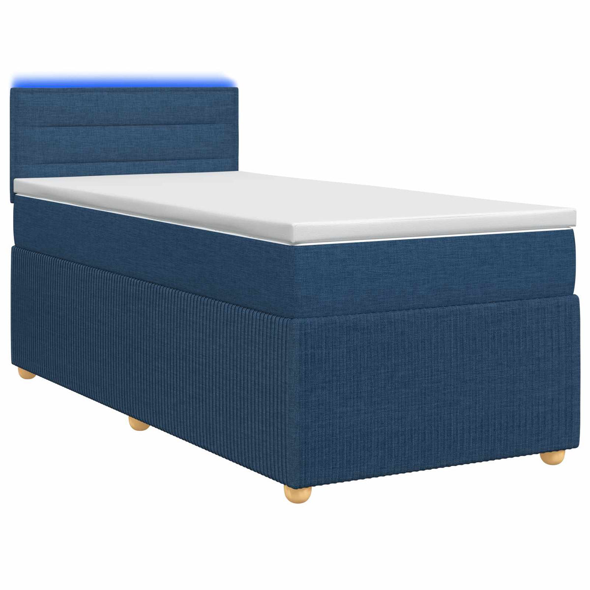 Boxspringbed met matras met hoofdeinde Blauw 100 x 200 cm Stof is nu te koop bij PeponiXL, paradijselijk wonen!