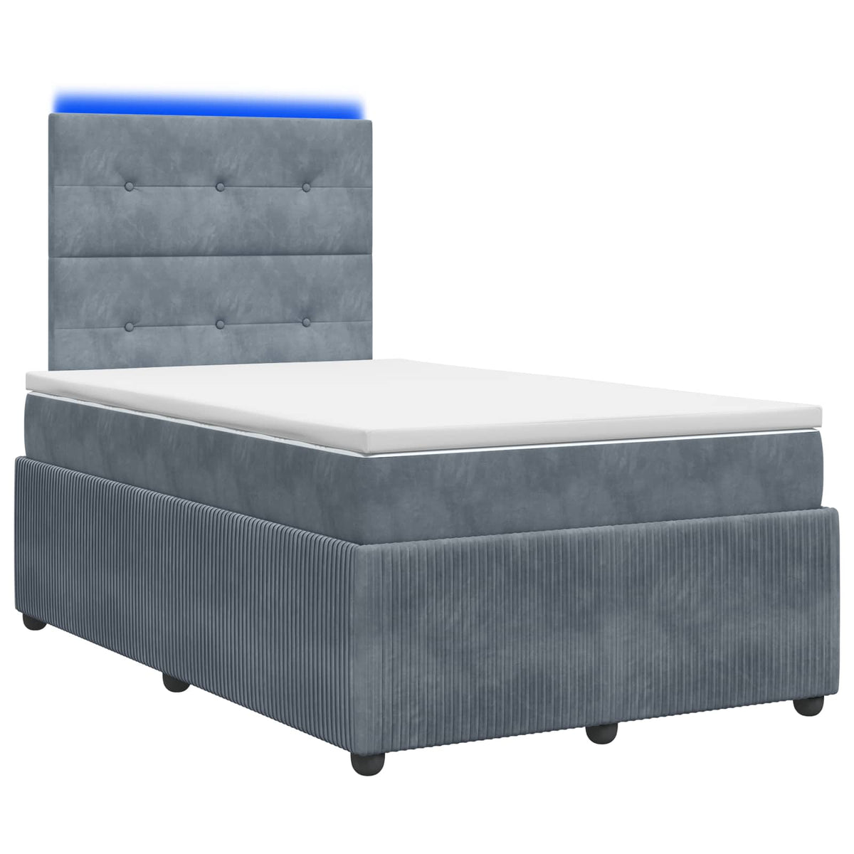 LED Boxspring Bed met Matras Donkergrijs 120 x 200 cm Fluweel is nu te koop bij PeponiXL, paradijselijk wonen!