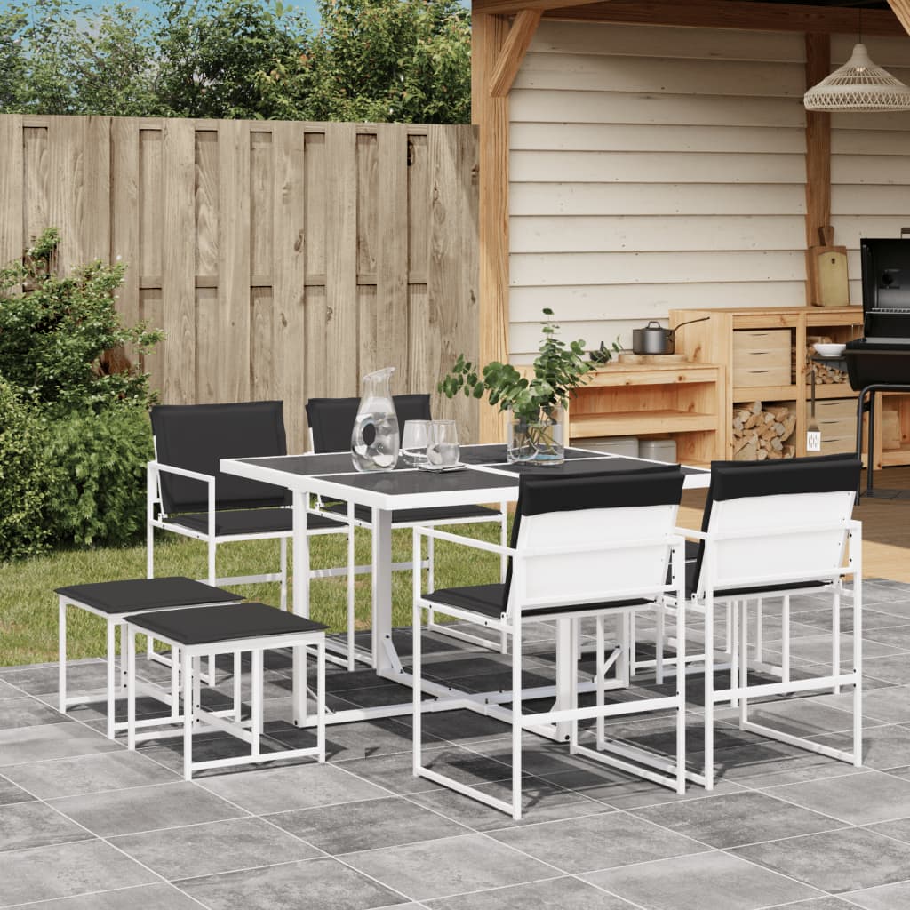 9-delige Tuinset met kussens textileen wit is nu te koop bij PeponiXL, paradijselijk wonen!