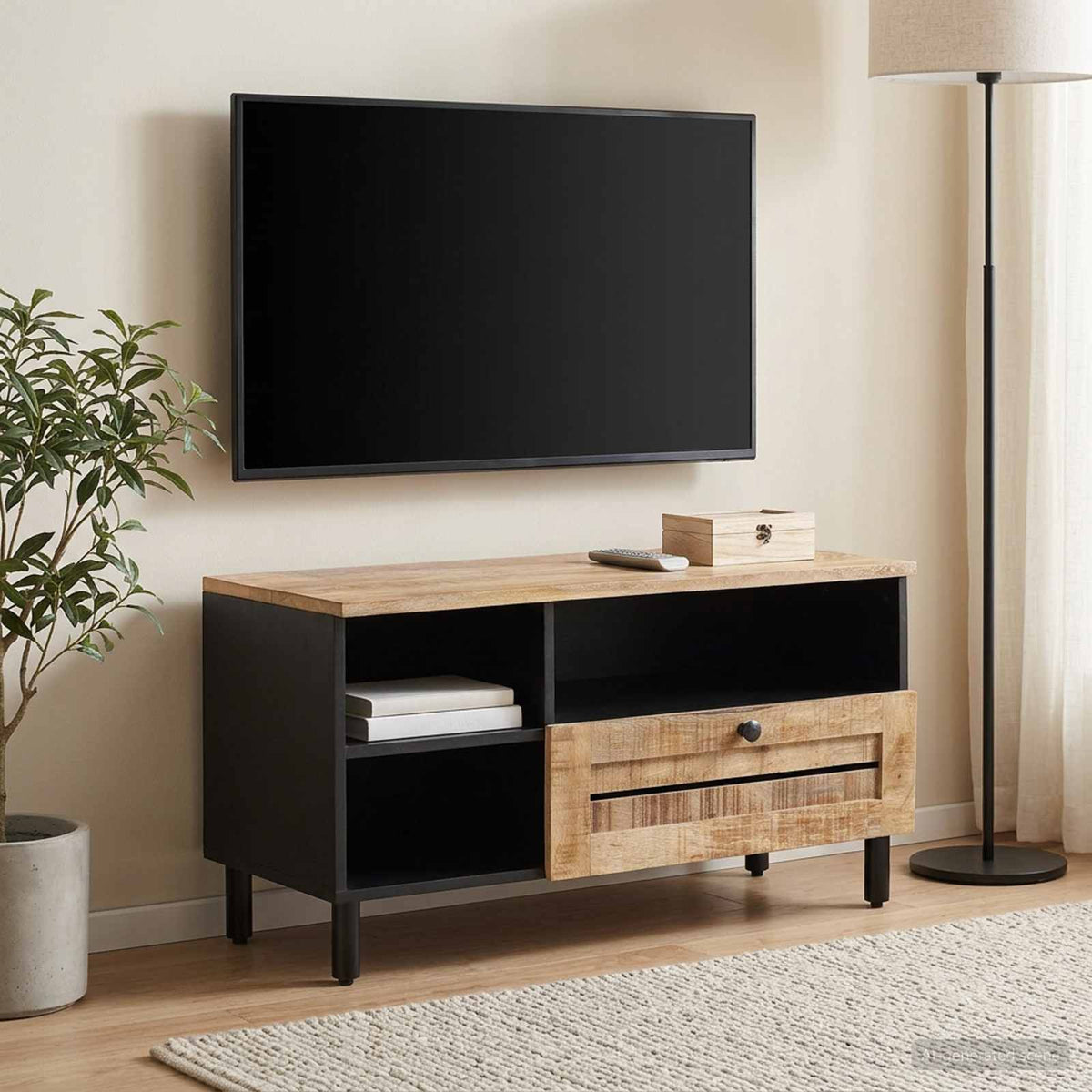 Opslagkasten Bruin 80 x 33,5 x 46 cm Massief Mango Hout is nu te koop bij PeponiXL, paradijselijk wonen!