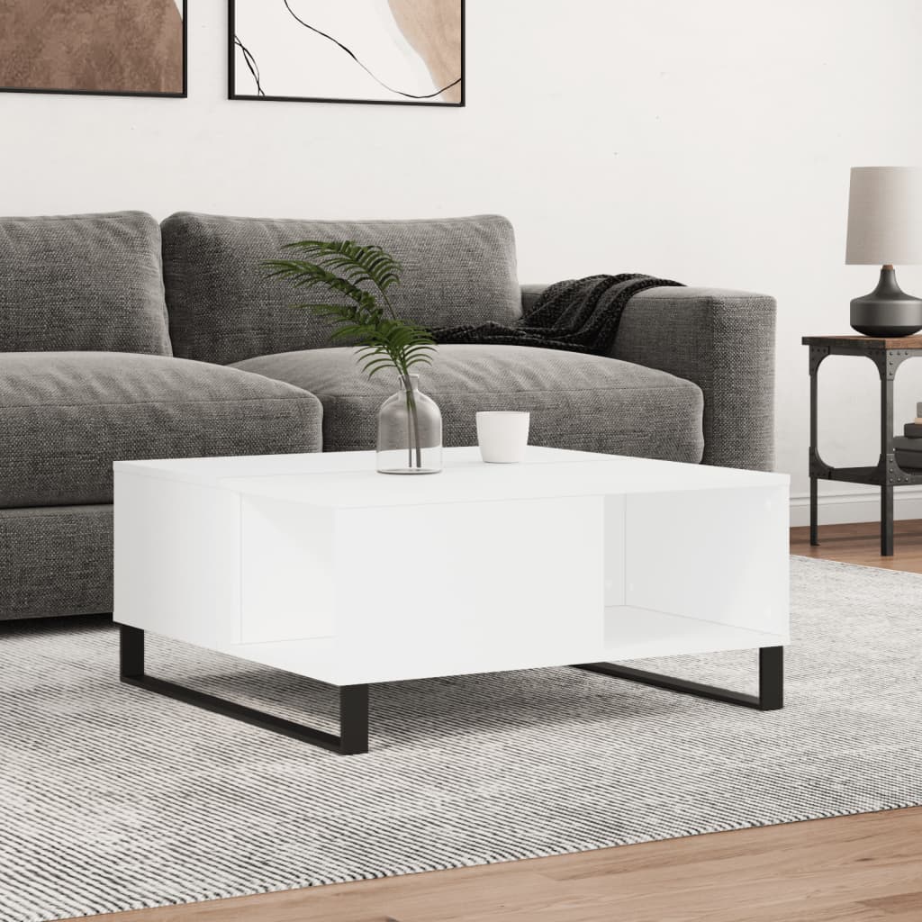 Salontafel 80x80x36,5 cm bewerkt hout wit is nu te koop bij PeponiXL, paradijselijk wonen!