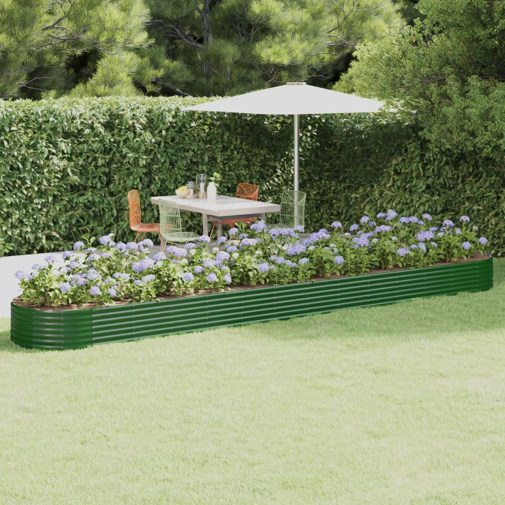 Plantenbak 544x100x36 cm gegalvaniseerd staal groen is nu te koop bij PeponiXL, paradijselijk wonen!