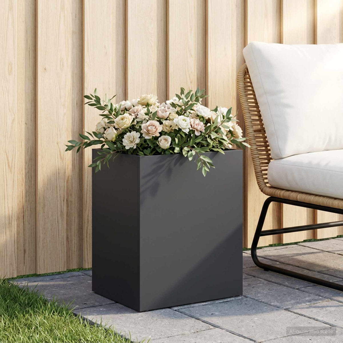 Plantenbak Zwart 40 x 30 x 50 cm Koudgewalst staal is nu te koop bij PeponiXL, paradijselijk wonen!