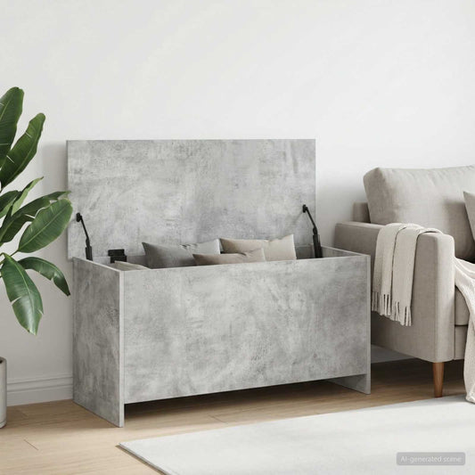 Opbergkist met opslag Betongrijs 100 x 40 x 50 cm Bewerkt hout is nu te koop bij PeponiXL, paradijselijk wonen!