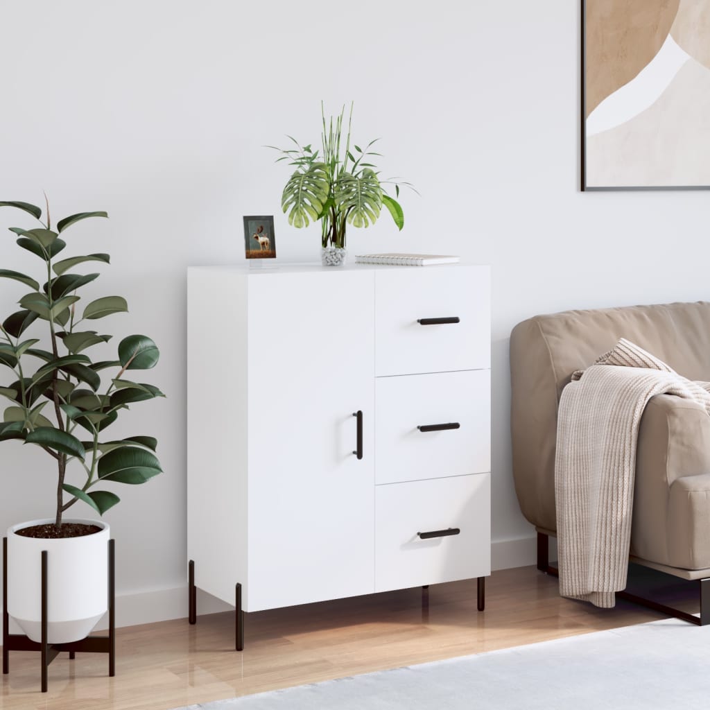Dressoir 69,5x34x90 cm bewerkt hout hoogglans wit is nu te koop bij PeponiXL, paradijselijk wonen!