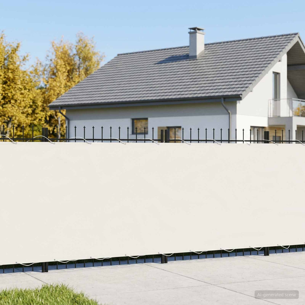 Balkon Privacy Scherm 200 x 400 cm Stof met PU-coating Wit is nu te koop bij PeponiXL, paradijselijk wonen!