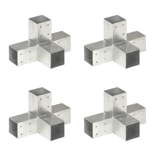 Paalverbindingen 4 st X-vorm 71x71 mm gegalvaniseerd metaal is nu te koop bij PeponiXL, paradijselijk wonen!