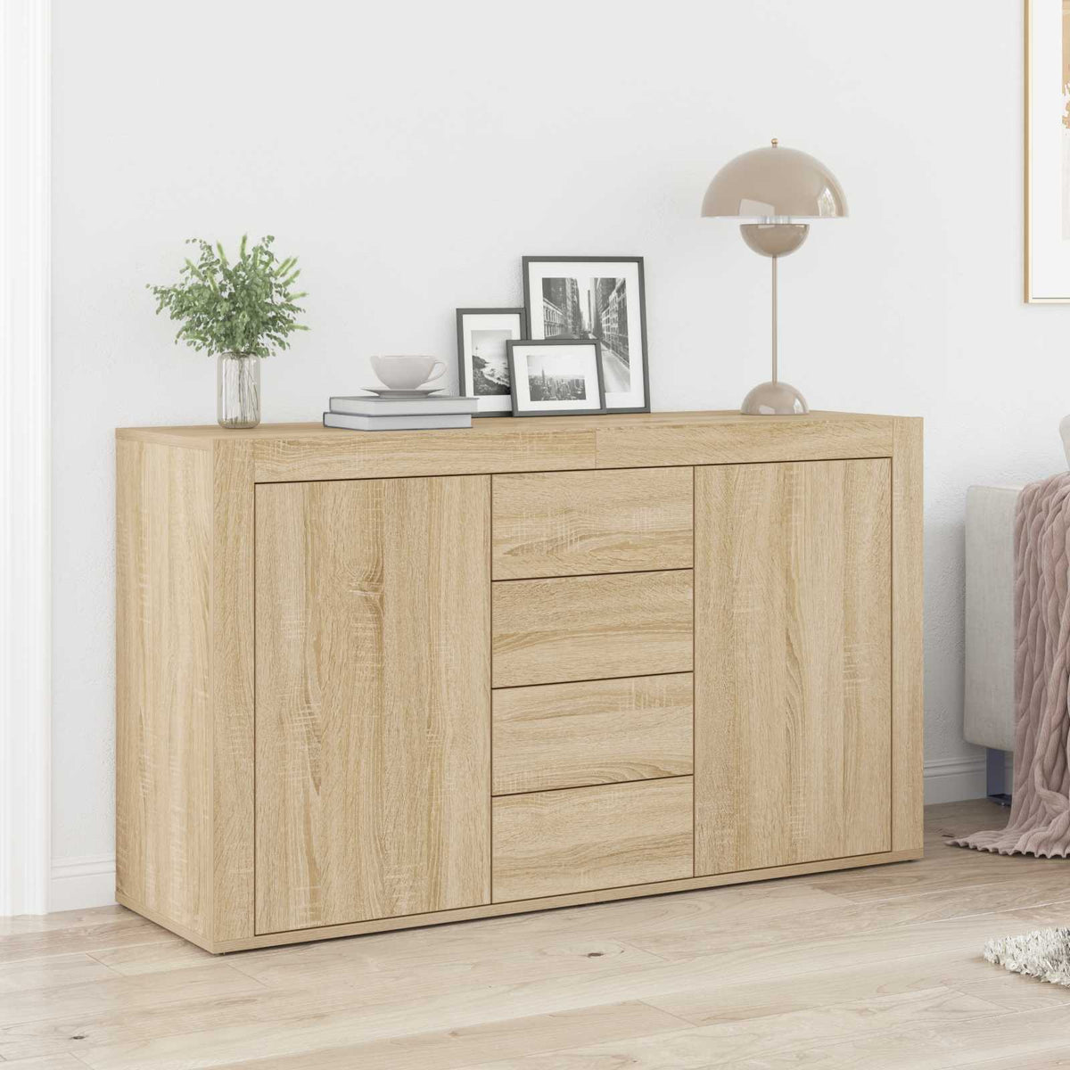 Dressoir met lade Sonoma Eiken 120 x 36 x 69 cm Bewerkt hout is nu te koop bij PeponiXL, paradijselijk wonen!