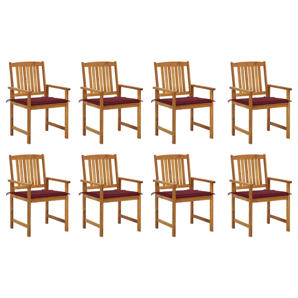 Tuinstoelen 8 st met kussens massief acaciahout is nu te koop bij PeponiXL, paradijselijk wonen!