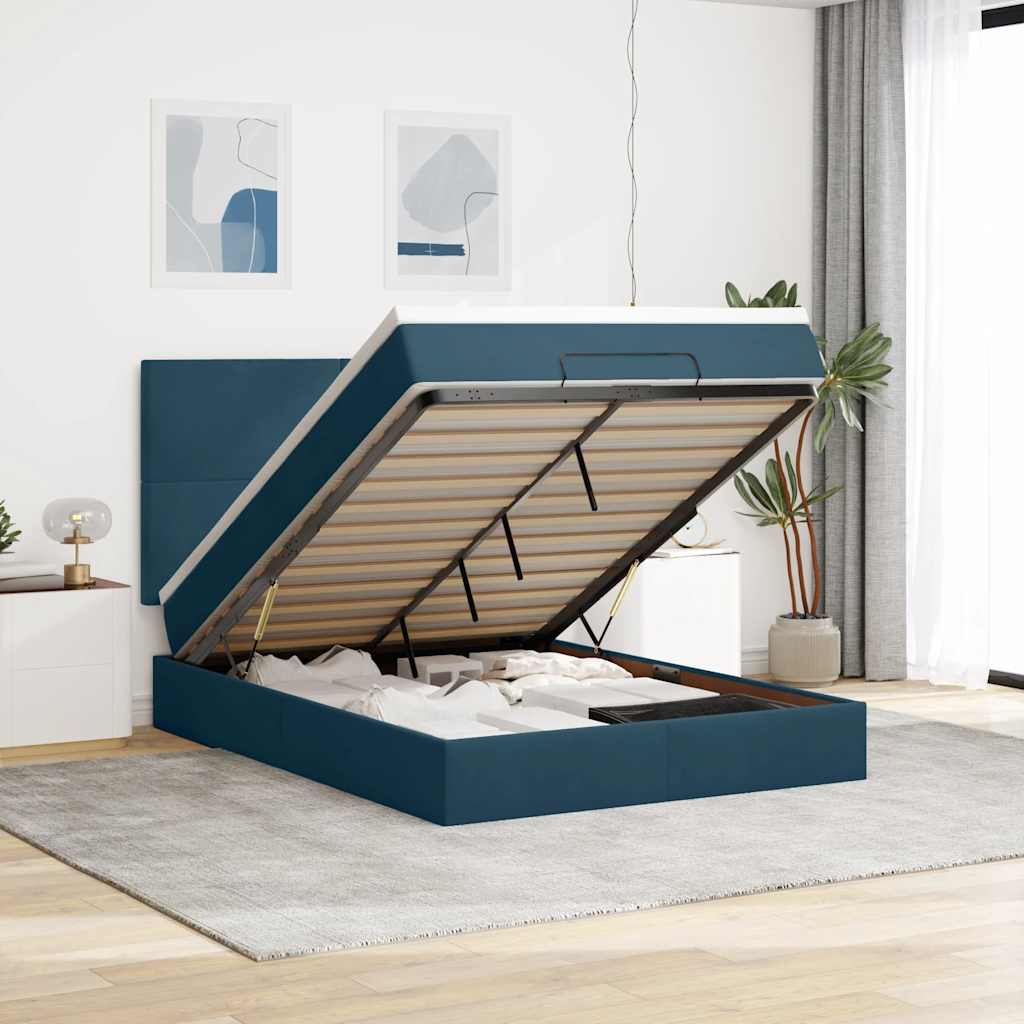 Ottoman bed met matrassen en LED's 140x200cm fluweel is nu te koop bij PeponiXL, paradijselijk wonen!