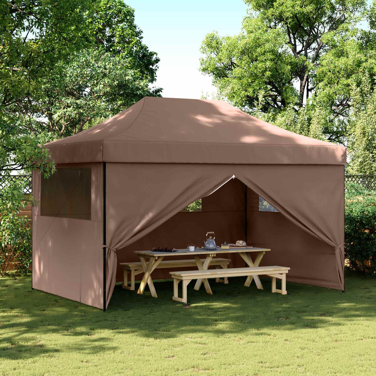 Partytent Bruin 292 x 440 x 315 cm Oxford Stof is nu te koop bij PeponiXL, paradijselijk wonen!