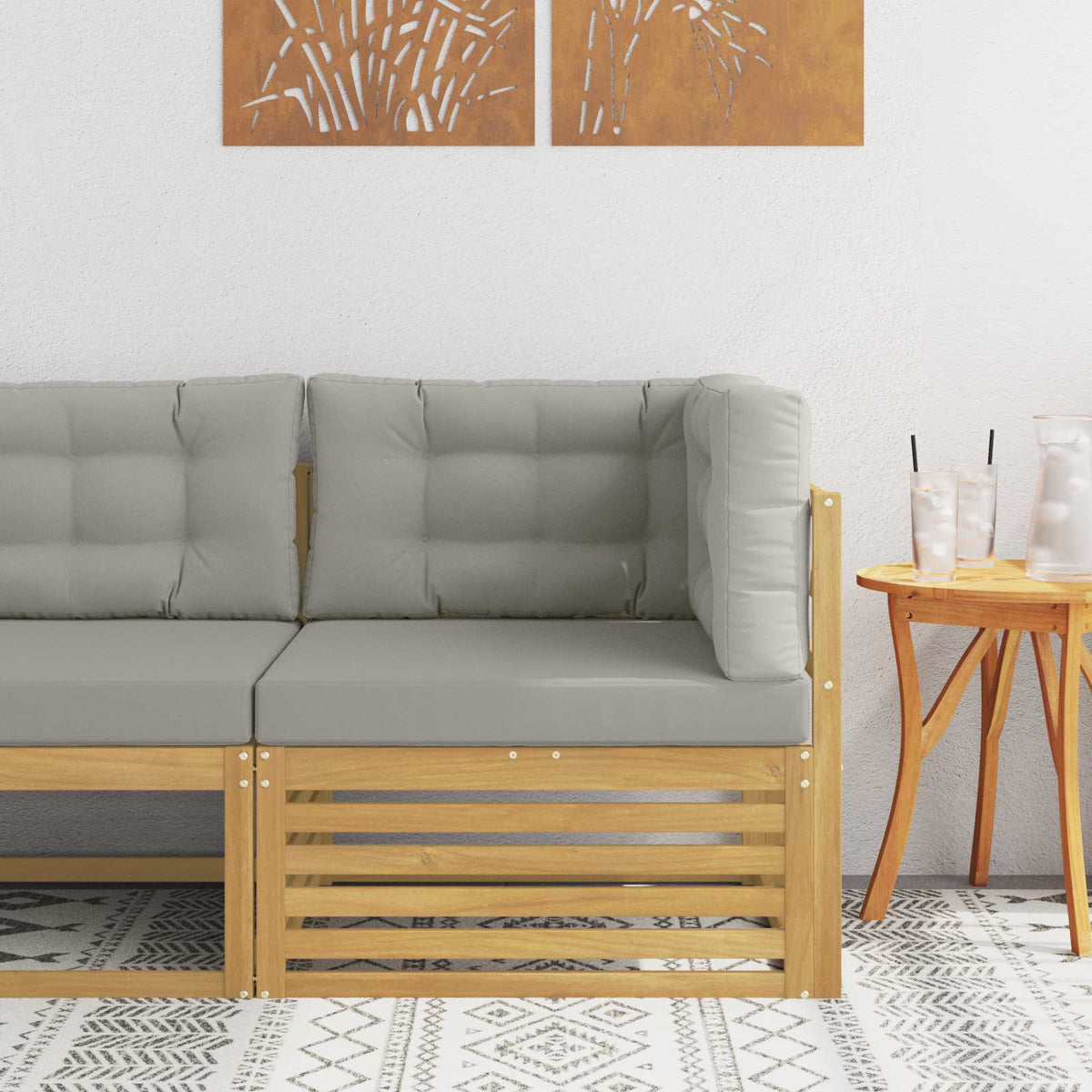 Buiten Hoek Sofa Massief Acaciahout Wit is nu te koop bij PeponiXL, paradijselijk wonen!