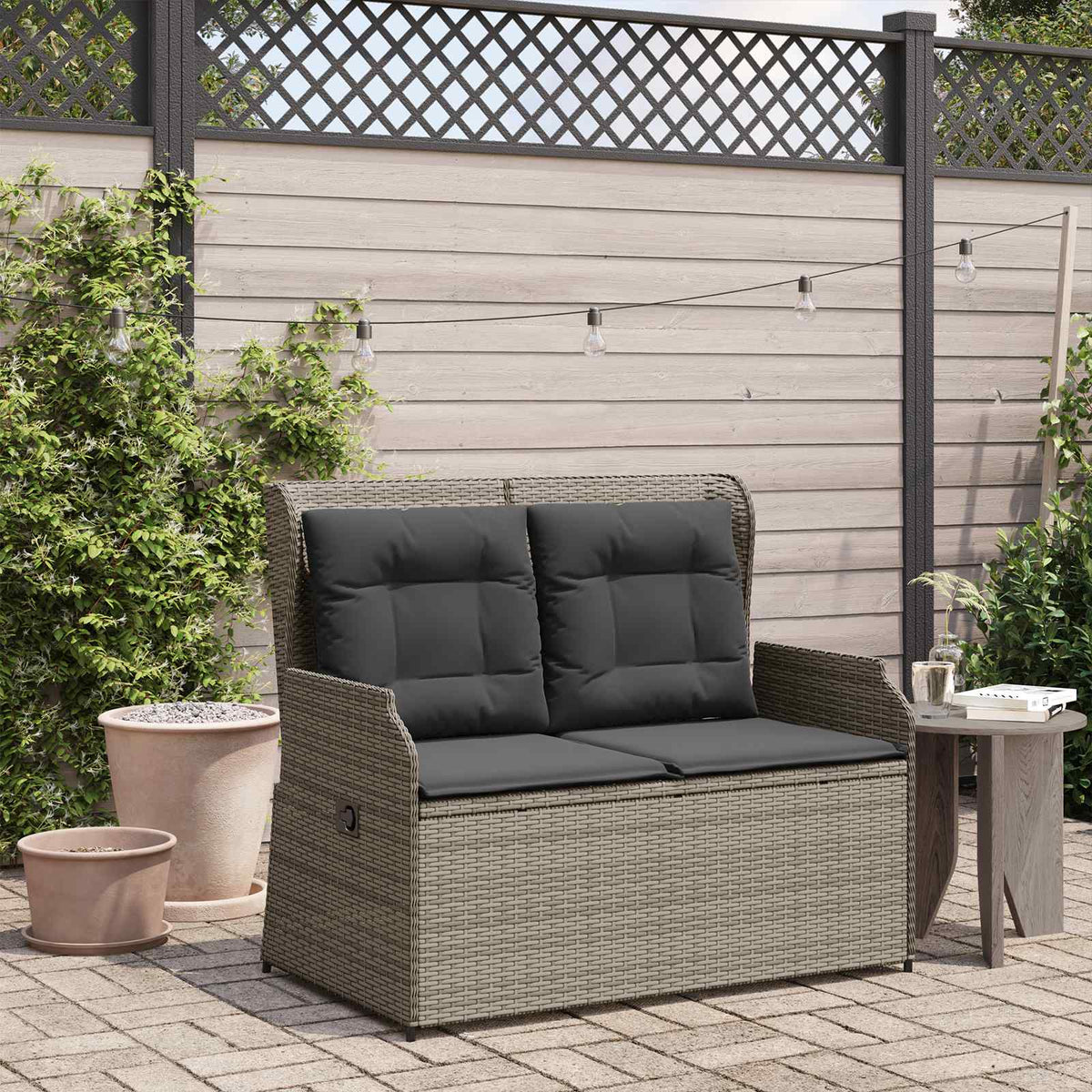 Tuinbank Grijs poly rattan is nu te koop bij PeponiXL, paradijselijk wonen!