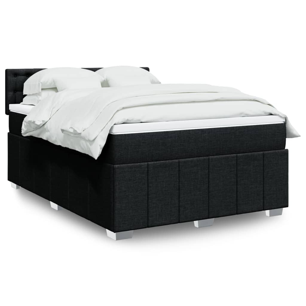 Boxspring met matras stof zwart 140x200 cm is nu te koop bij PeponiXL, paradijselijk wonen!