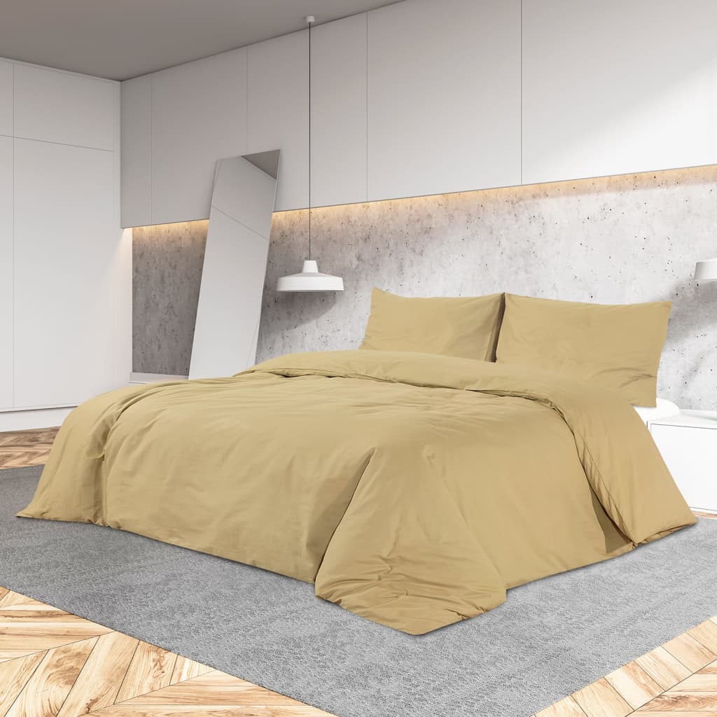Dekbedovertrekset lichtgewicht 200x220 cm microvezel taupe is nu te koop bij PeponiXL, paradijselijk wonen!