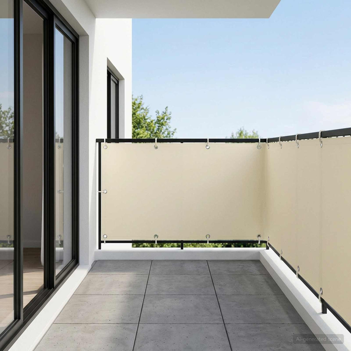 Balkon Privacy Scherm 1,5 x 15 m Stof met PU-coating is nu te koop bij PeponiXL, paradijselijk wonen!