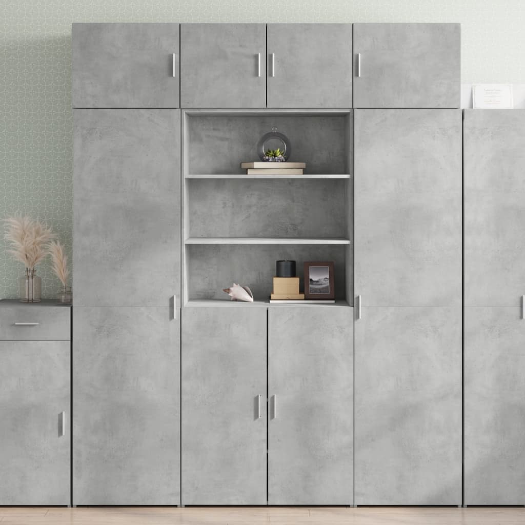 Hoge kast 80x42,5x185 cm bewerkt hout betongrijs is nu te koop bij PeponiXL, paradijselijk wonen!