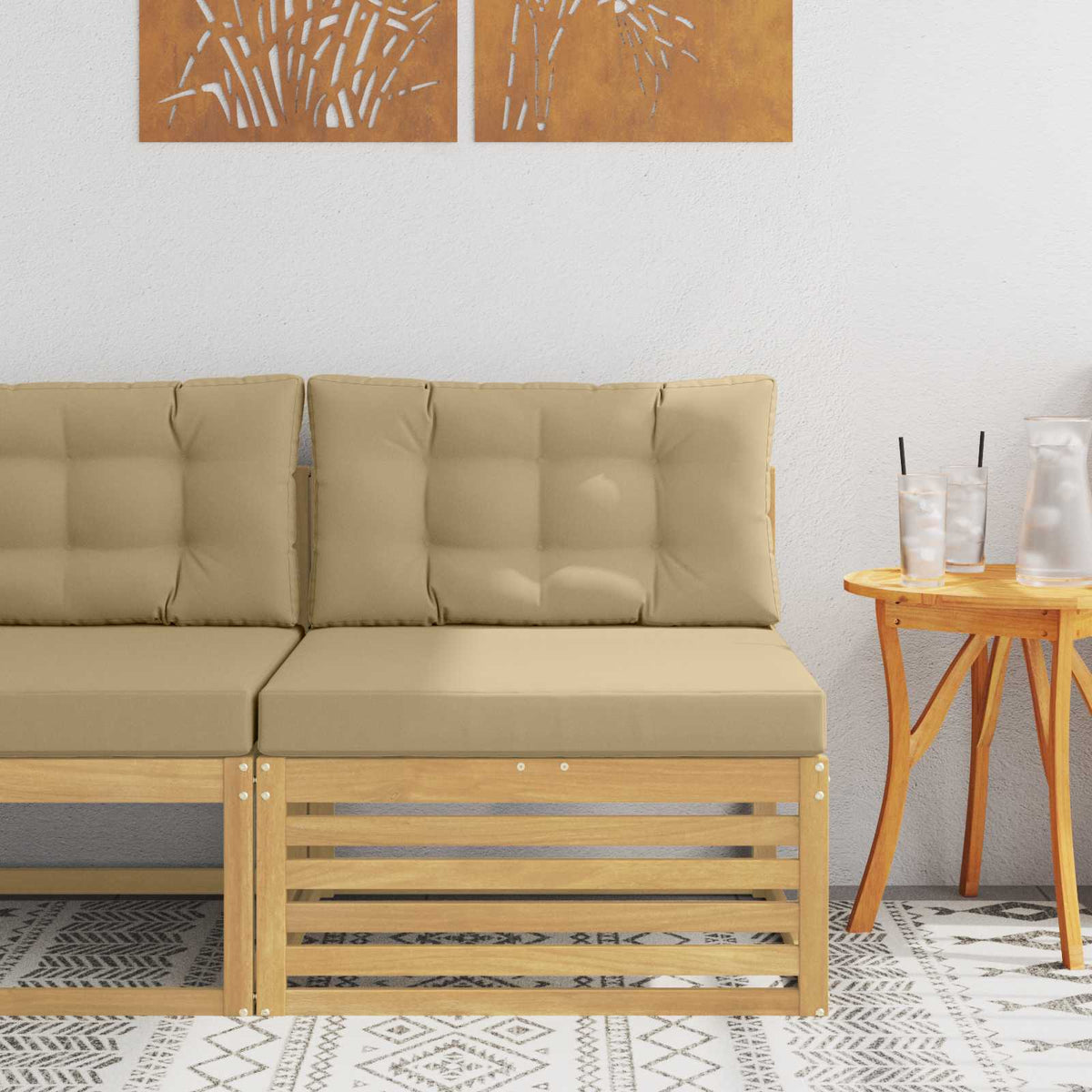 Buiten Midden Sofa Massief Acaciahout Wit is nu te koop bij PeponiXL, paradijselijk wonen!