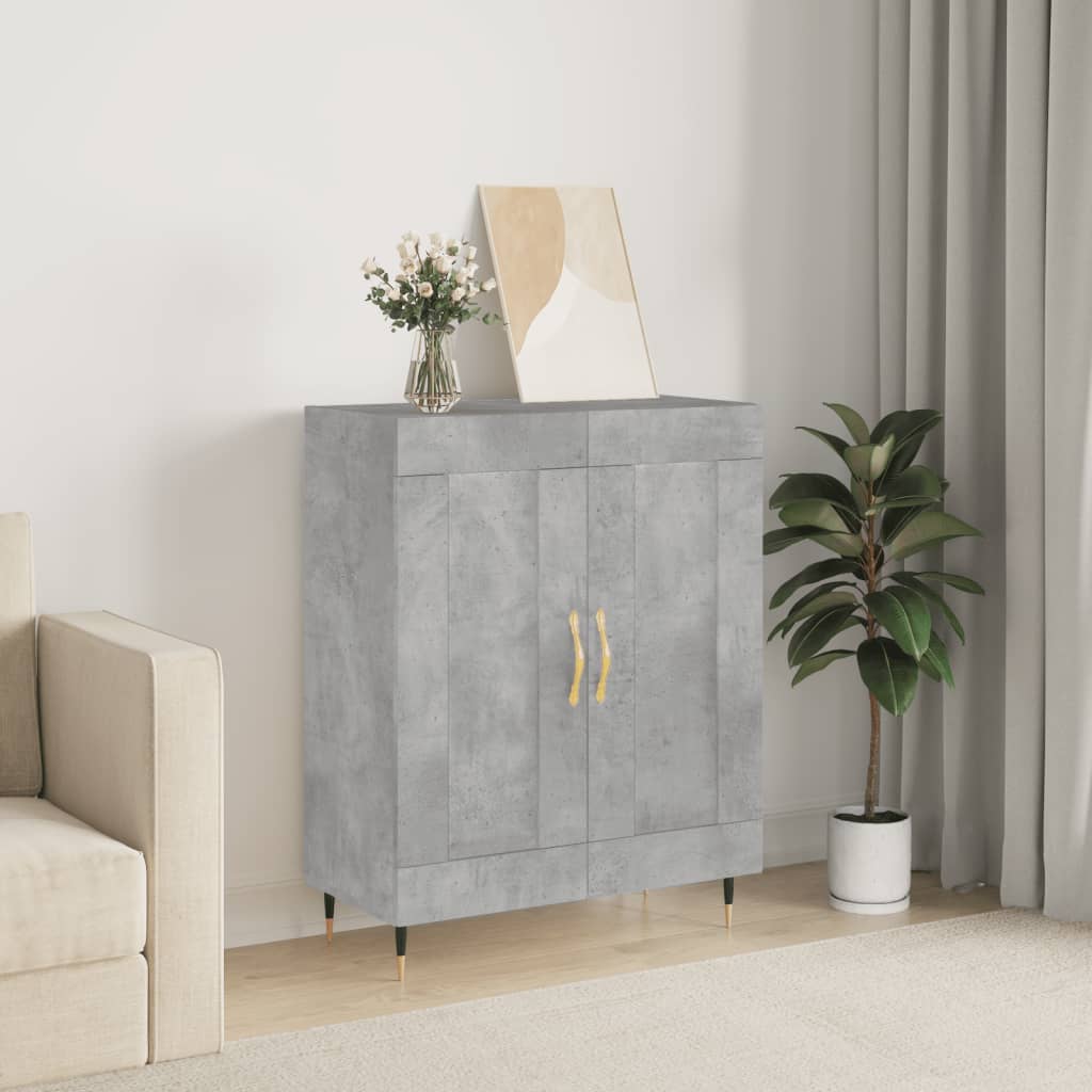 Dressoir 69,5x34x90 cm bewerkt hout betongrijs is nu te koop bij PeponiXL, paradijselijk wonen!