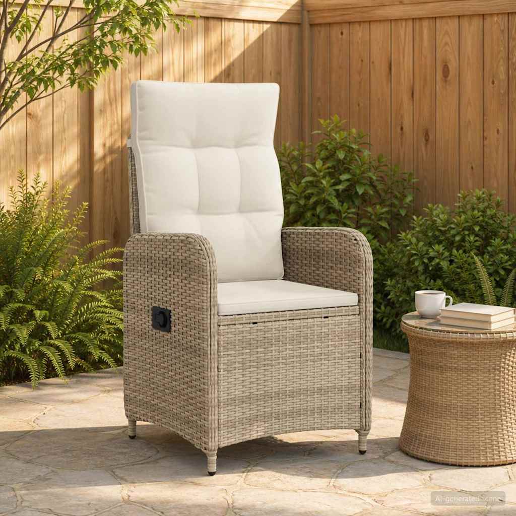 Verstelbare tuinstoel Beige en Crème Wit 57 x 63 x 94 cm is nu te koop bij PeponiXL, paradijselijk wonen!