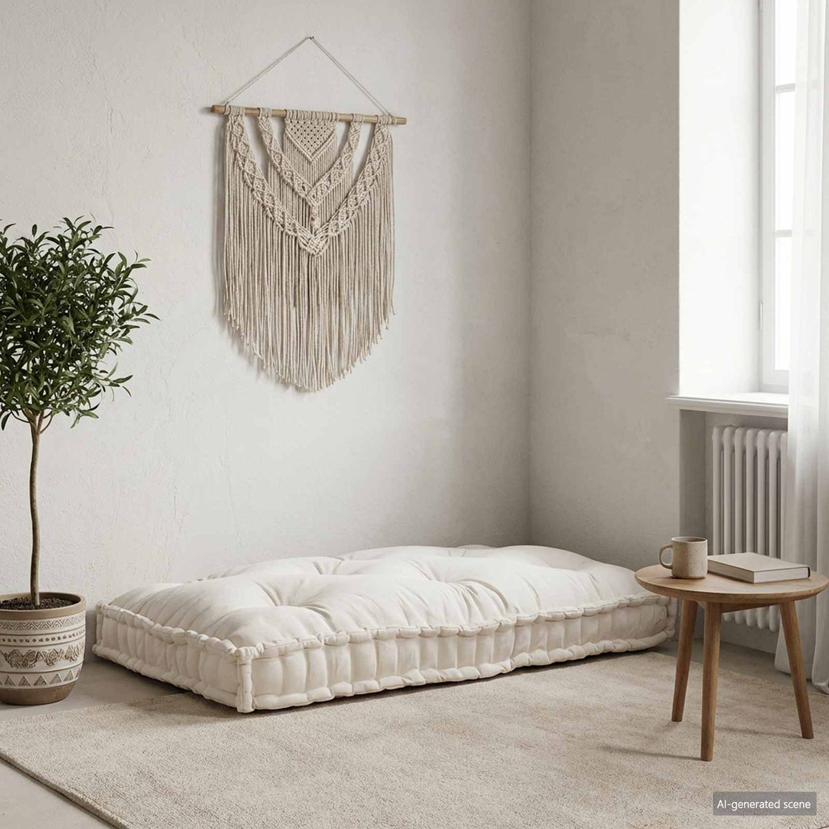 Pallet Sofa Kussen Crèmekleurig 120 x 80 x 12 cm Stof is nu te koop bij PeponiXL, paradijselijk wonen!