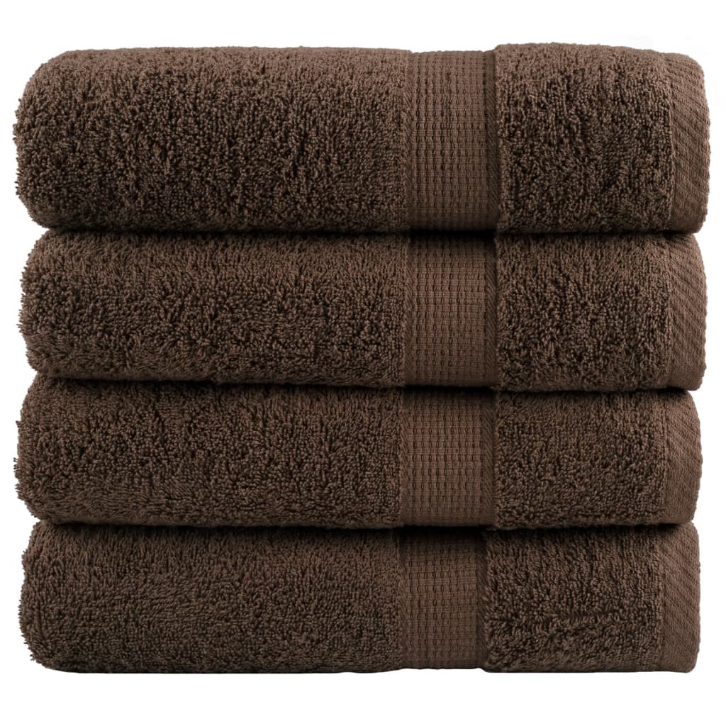Badhanddoeken SOLUND 4 st 600 g/m² 100x150 cm bruin is nu te koop bij PeponiXL, paradijselijk wonen!