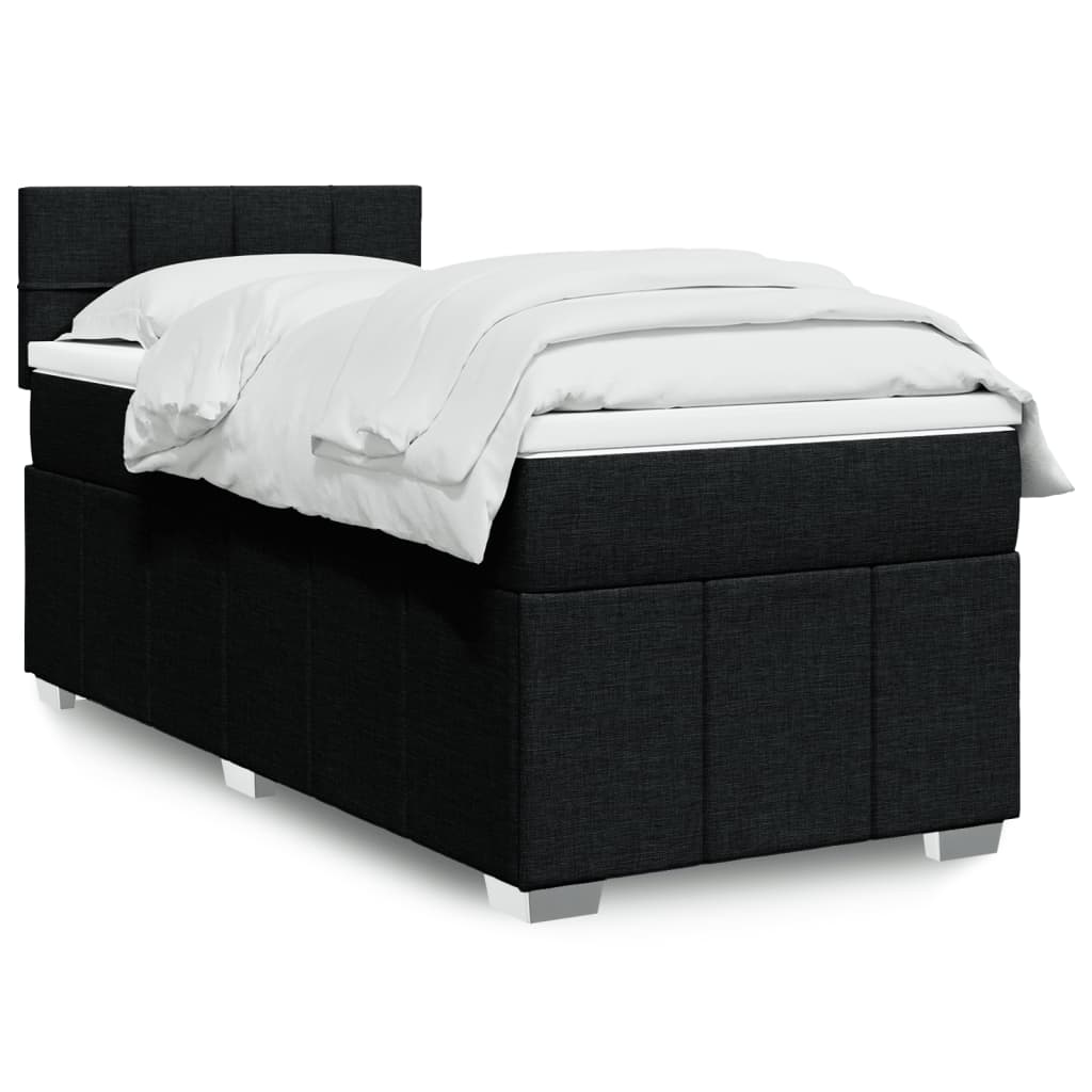 Boxspring met matras stof zwart 80x200 cm is nu te koop bij PeponiXL, paradijselijk wonen!