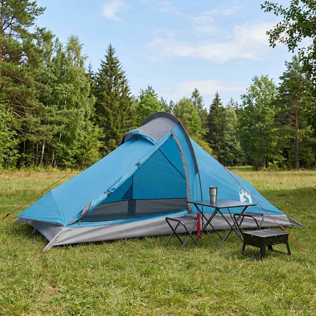 Backpacking Tent Blauw 4-persoons 185T Polyester met PU Coating is nu te koop bij PeponiXL, paradijselijk wonen!