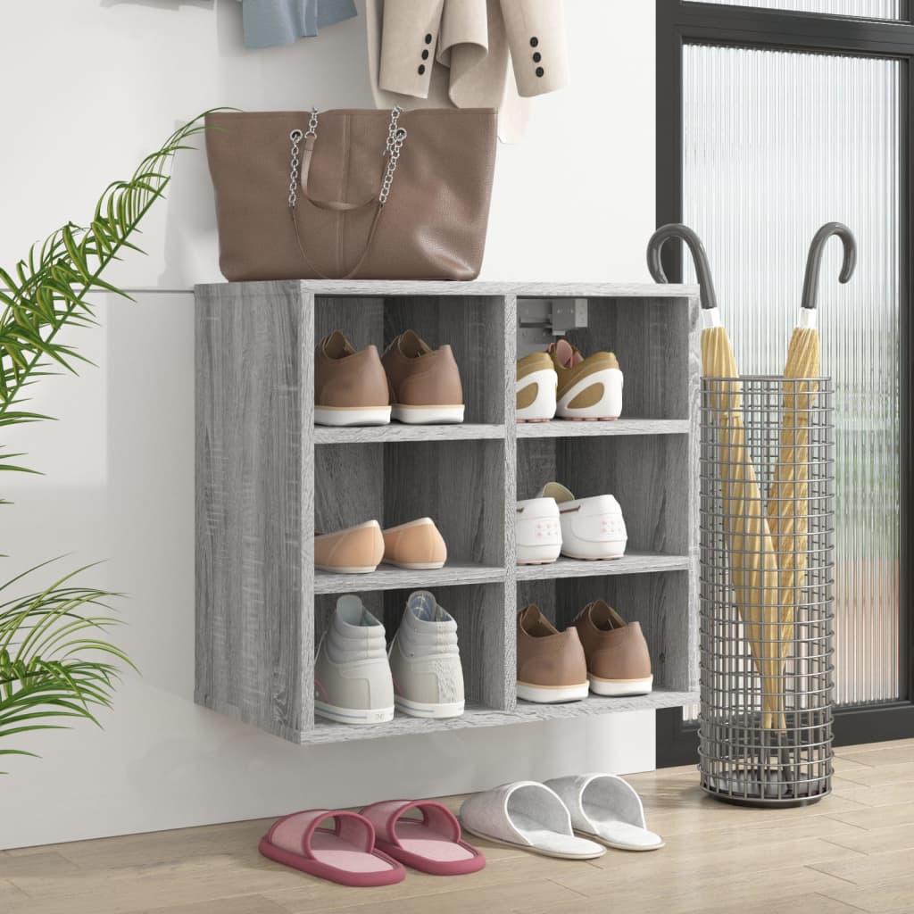 Schoenenkast 52,5x30x50 cm grijs sonoma eikenkleurig is nu te koop bij PeponiXL, paradijselijk wonen!