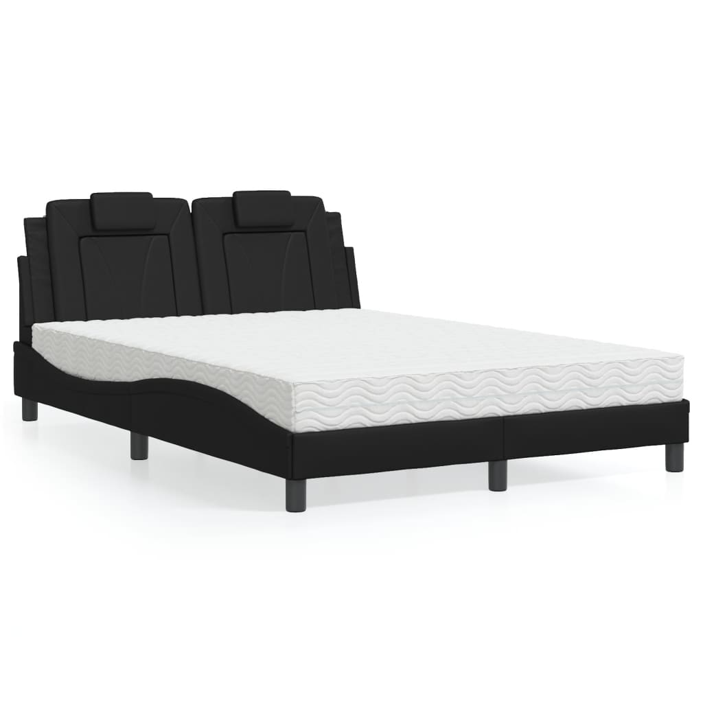 Bed "Viana" met matras kunstleer zwart 140x200 cm is nu te koop bij PeponiXL, paradijselijk wonen!