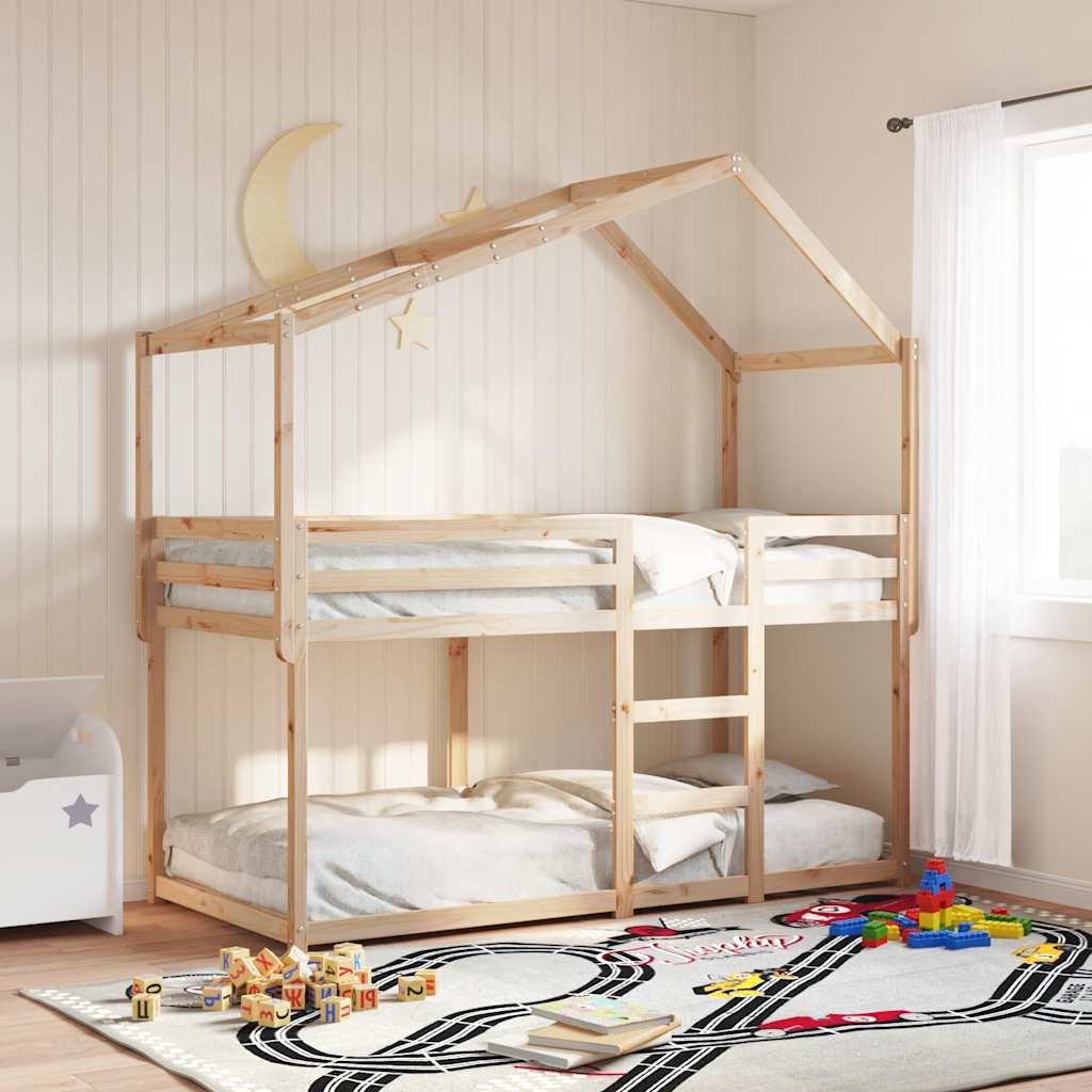 Kinderbedhuisje 203x95,5x142 cm massief grenenhout is nu te koop bij PeponiXL, paradijselijk wonen!