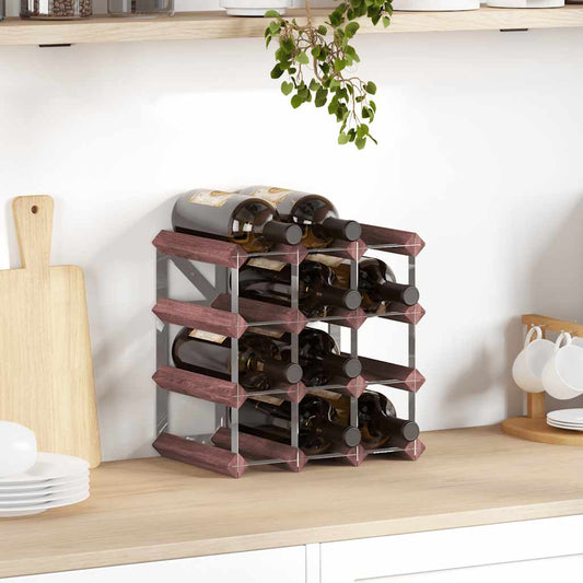Wijnrek voor 12 flessen massief grenenhout bruin is nu te koop bij PeponiXL, paradijselijk wonen!