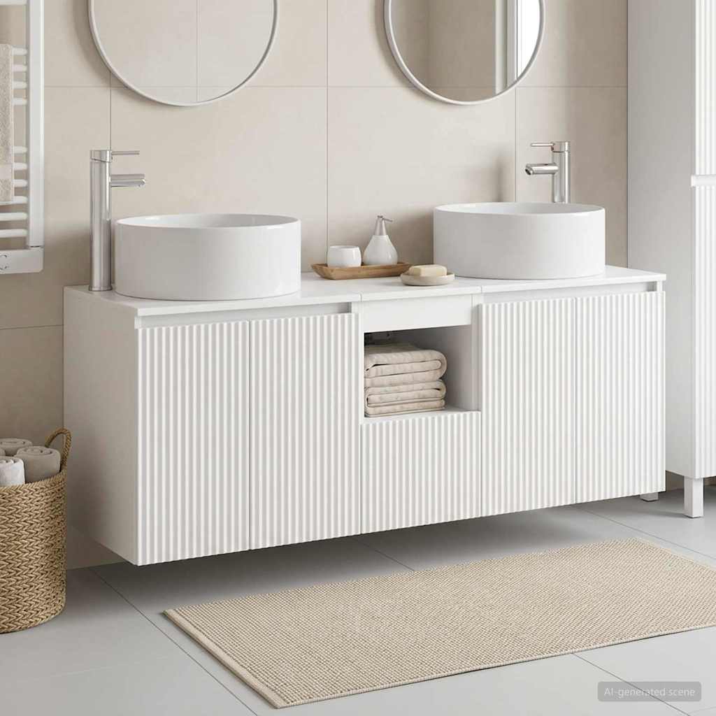 Badkamerkastenset 3 st Hoogglans Wit 49,5 x 44,5 x 65,5 cm is nu te koop bij PeponiXL, paradijselijk wonen!