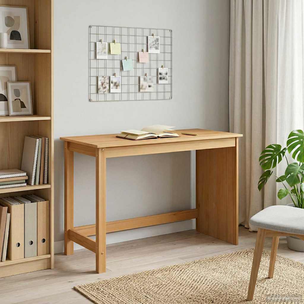 Bureau Honingbruin 112 x 50 x 75 cm Massief Vurenhout is nu te koop bij PeponiXL, paradijselijk wonen!