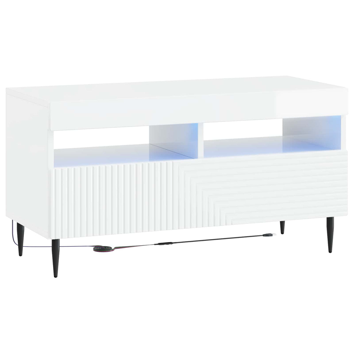 LED tv-meubel Hoogglans Wit Bewerkt hout is nu te koop bij PeponiXL, paradijselijk wonen!