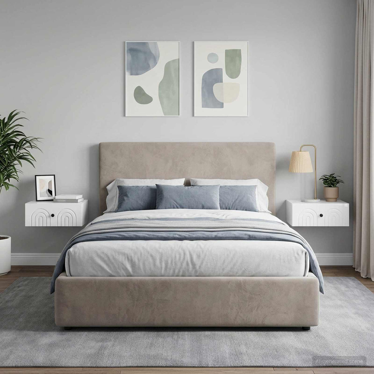 Wandbeugel Bedkast 2 pcs Hoogglans Wit 49 x 34,5 x 20 cm is nu te koop bij PeponiXL, paradijselijk wonen!