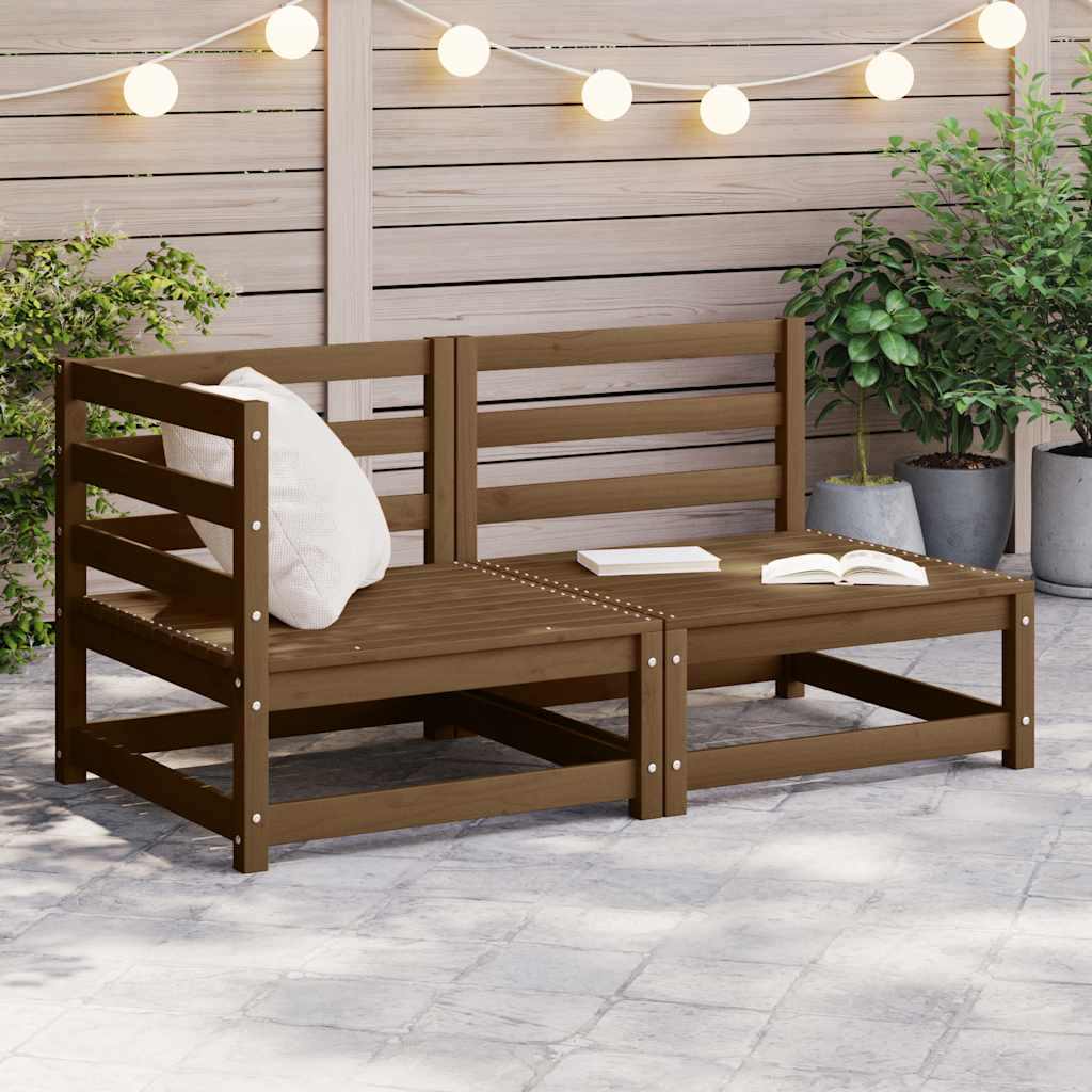 2-delige Loungeset massief grenenhout honingbruin is nu te koop bij PeponiXL, paradijselijk wonen!