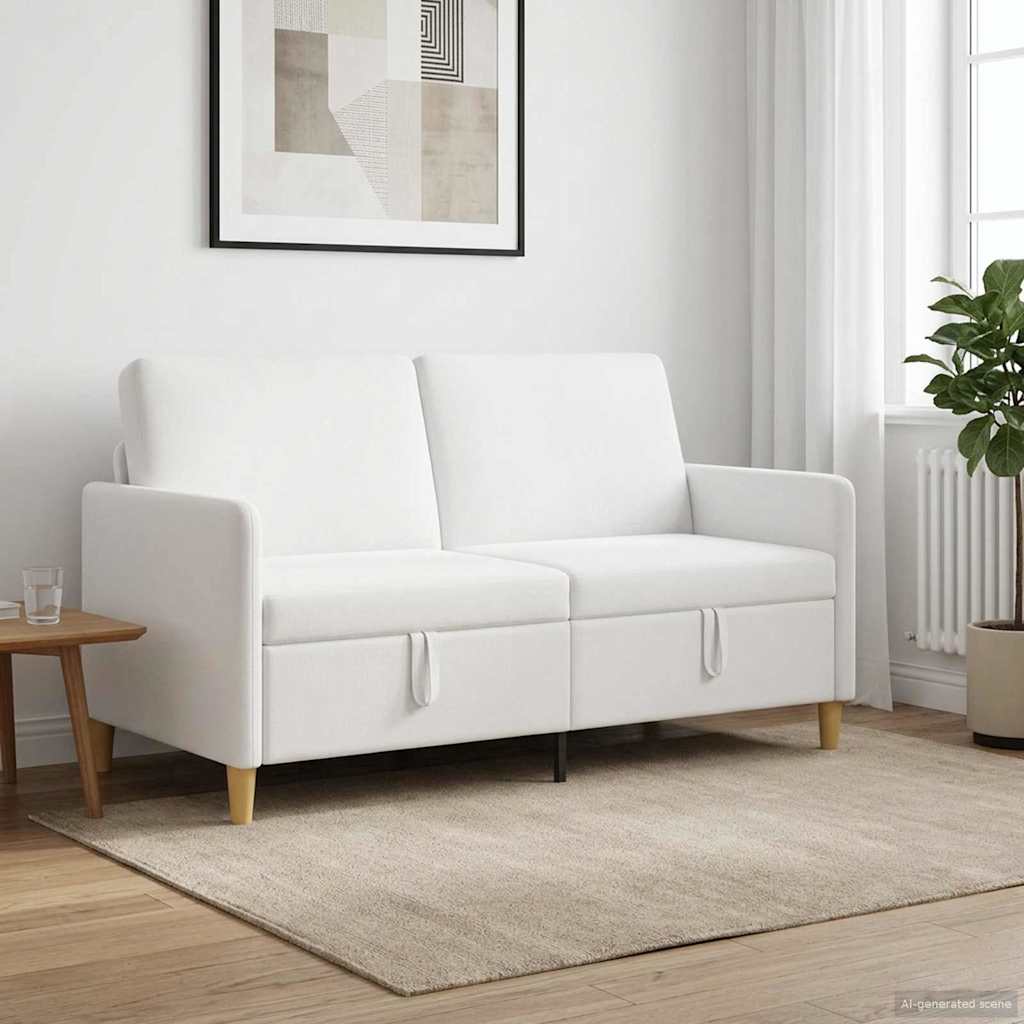 Bank met opslag Wit 152 x 78 x 87 cm Polyester is nu te koop bij PeponiXL, paradijselijk wonen!