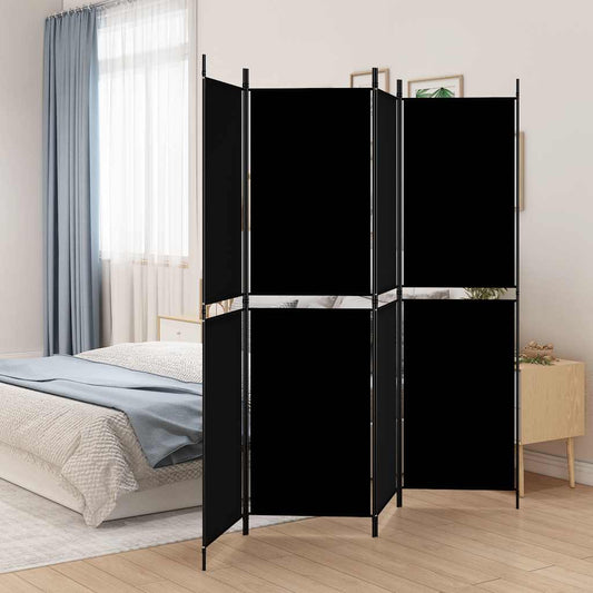 Kamerscherm met 4 panelen 200x180 cm stof zwart is nu te koop bij PeponiXL, paradijselijk wonen!